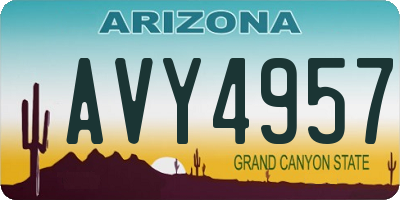 AZ license plate AVY4957