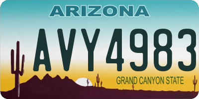 AZ license plate AVY4983