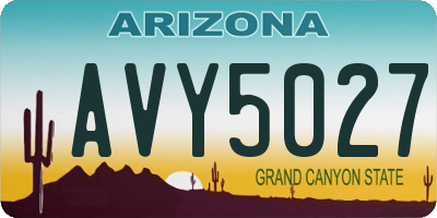 AZ license plate AVY5027