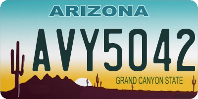 AZ license plate AVY5042