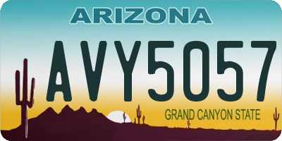 AZ license plate AVY5057