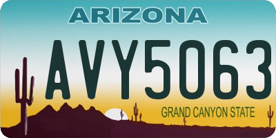 AZ license plate AVY5063