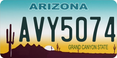 AZ license plate AVY5074