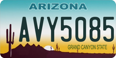 AZ license plate AVY5085