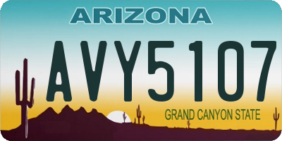 AZ license plate AVY5107