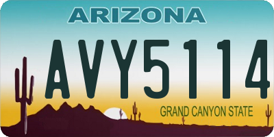 AZ license plate AVY5114