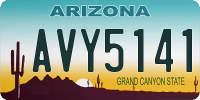 AZ license plate AVY5141