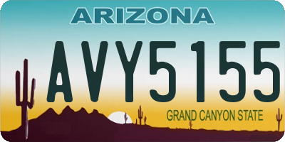 AZ license plate AVY5155