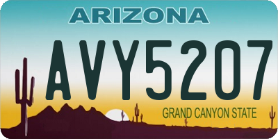 AZ license plate AVY5207