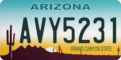 AZ license plate AVY5231