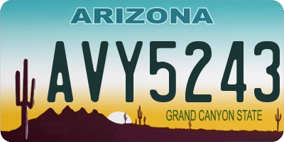 AZ license plate AVY5243