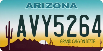 AZ license plate AVY5264