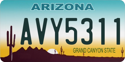 AZ license plate AVY5311