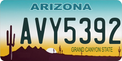 AZ license plate AVY5392