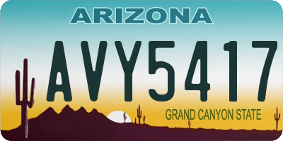 AZ license plate AVY5417