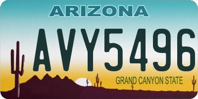 AZ license plate AVY5496