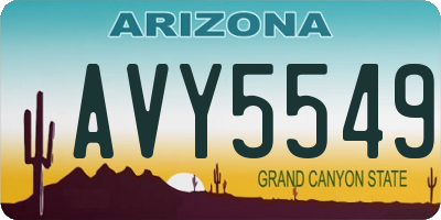 AZ license plate AVY5549