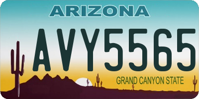 AZ license plate AVY5565