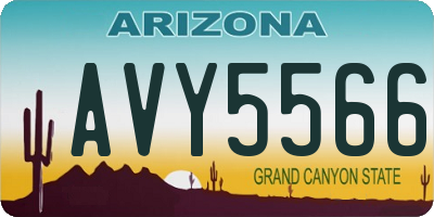 AZ license plate AVY5566