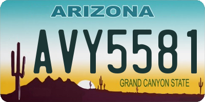 AZ license plate AVY5581