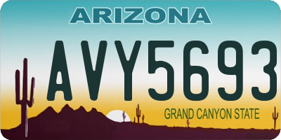 AZ license plate AVY5693