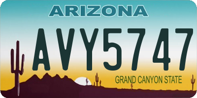 AZ license plate AVY5747