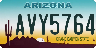 AZ license plate AVY5764