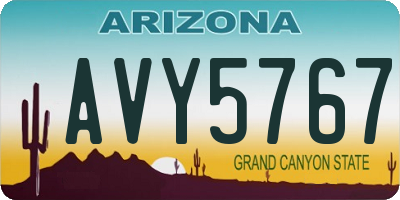 AZ license plate AVY5767