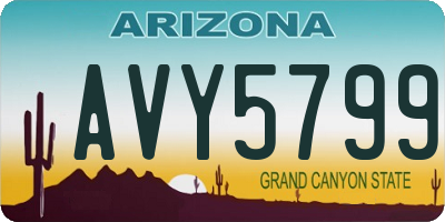 AZ license plate AVY5799