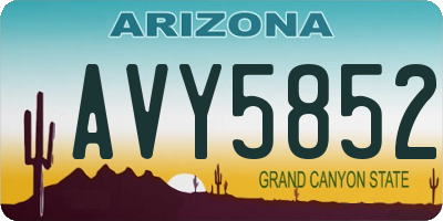 AZ license plate AVY5852