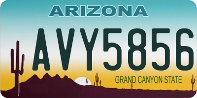 AZ license plate AVY5856