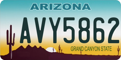 AZ license plate AVY5862