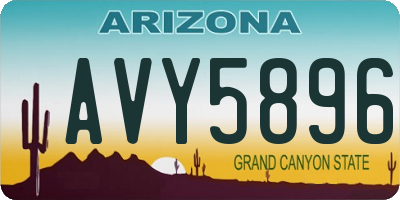 AZ license plate AVY5896