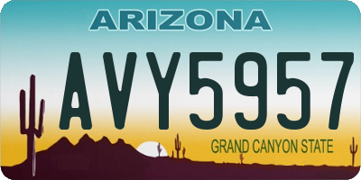 AZ license plate AVY5957