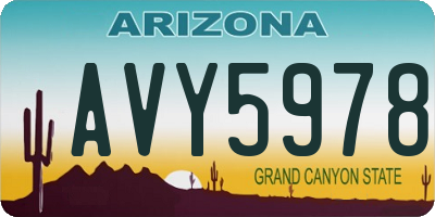 AZ license plate AVY5978