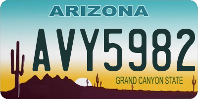 AZ license plate AVY5982