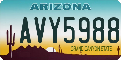 AZ license plate AVY5988