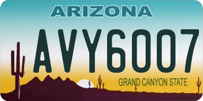AZ license plate AVY6007