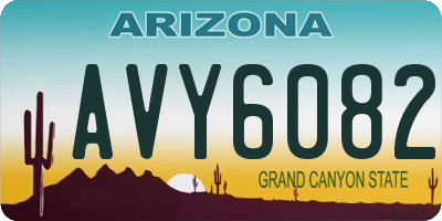 AZ license plate AVY6082