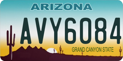 AZ license plate AVY6084