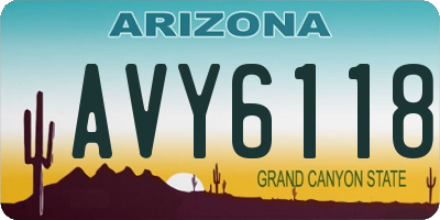 AZ license plate AVY6118