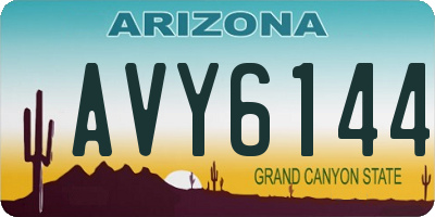 AZ license plate AVY6144