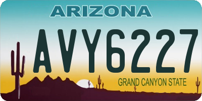 AZ license plate AVY6227