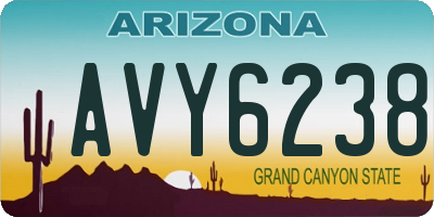 AZ license plate AVY6238