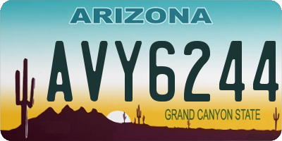 AZ license plate AVY6244