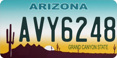 AZ license plate AVY6248