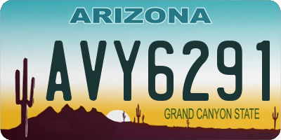 AZ license plate AVY6291