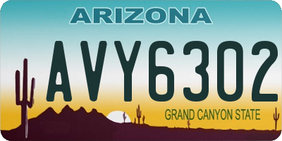 AZ license plate AVY6302