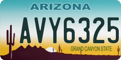 AZ license plate AVY6325