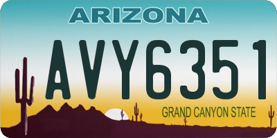 AZ license plate AVY6351